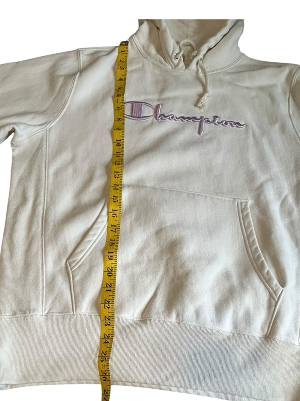 Champion Reverse Weave Hoodie Womens M White Embroidered Logo - Picture 4 of 10
